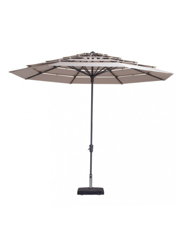 Madison Градински чадър Syros 350 см отворена структура екрю кръгъл