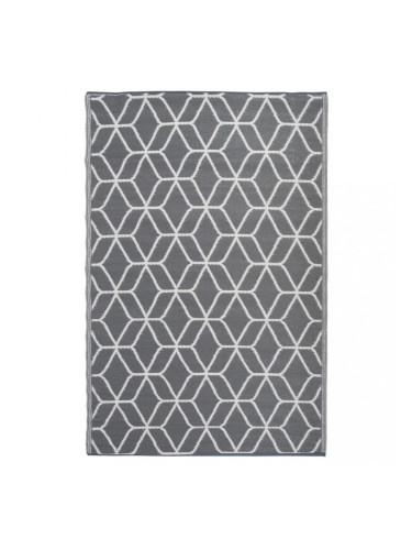 Esschert Design Килим за открито графика 180x121 см сиво и бяло OC25