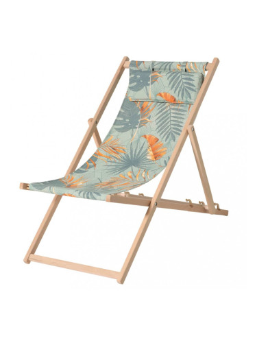 Madison Дървен плажен стол Dotan, синьо и оранжево