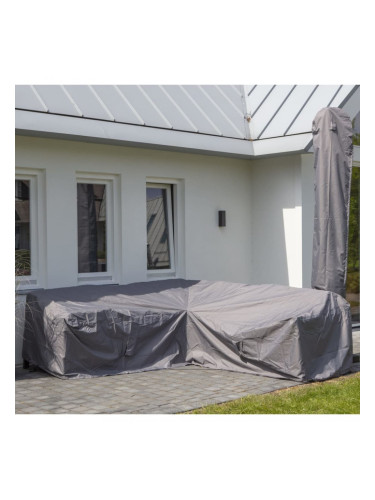 Madison Покривало за градински мебели, 320x255x70 см, ляв ъгъл, сиво