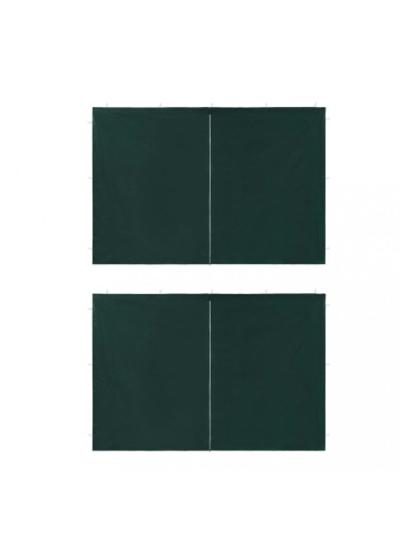 Sonata Странични стени за парти шатра, 2 бр, с цип, PE, зелени