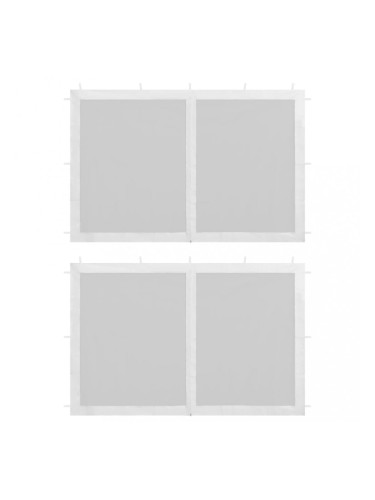 Sonata Странични стени за парти шатра, 2 бр, с мрежа, бели