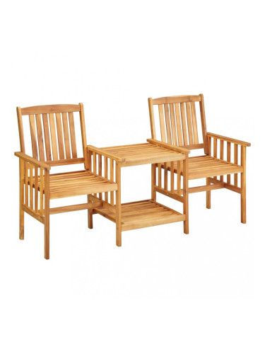 Sonata Градински столове с маса за чай, 159x61x92 см, акация масив
