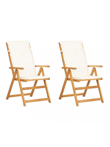 Sonata Накланящи се градински столове, 2 бр, кафяви, акация масив