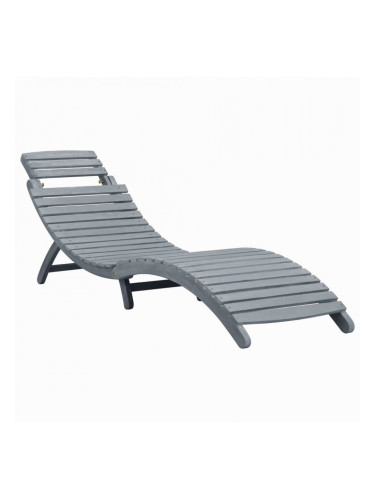 Sonata Шезлонг, сив финиш, акациево дърво масив