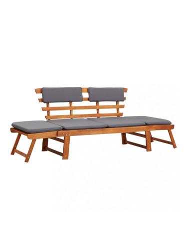 Sonata 2-в-1 Градинска кушетка с възглавница, 190 см, акация масив
