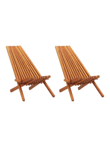 Sonata Сгъваеми градински шезлонги, 2 бр, акация масив