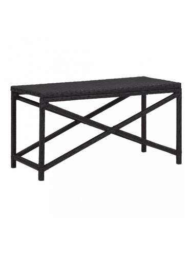 Sonata Градинска пейка, 80 см, полиратан, черна