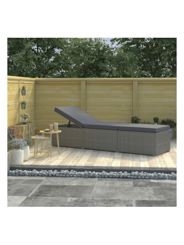 Sonata Шезлонг с шалте, полиратан, сив