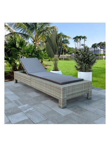 Sonata Шезлонг с шалте, полиратан, сив