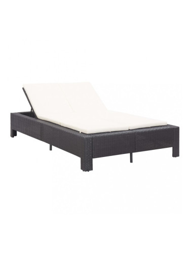 Sonata Шезлонг с шалте за двама, черен полиратан