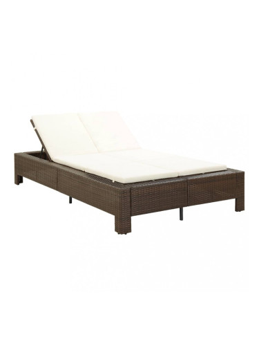 Sonata Шезлонг с шалте за двама, кафяв полиратан