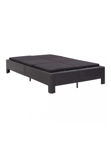 Sonata Шезлонг с шалте за двама, полиратан, черен