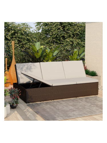Sonata Трансформиращ се шезлонг с шалте, полиратан, кафяв