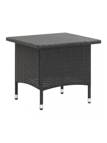 Sonata Маса за чай, черна, 50x50x47 см, полиратан