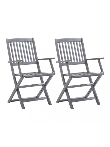 Sonata Сгъваеми градински столове, 2 бр, акация масив