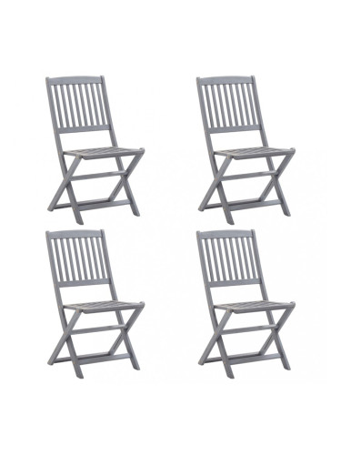 Sonata Сгъваеми градински столове, 4 бр, акация масив