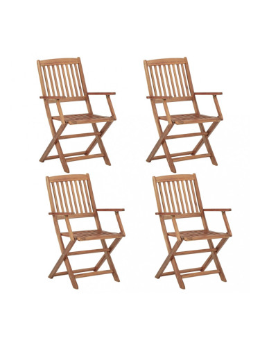 Sonata Сгъваеми градински столове, 4 бр, акация масив