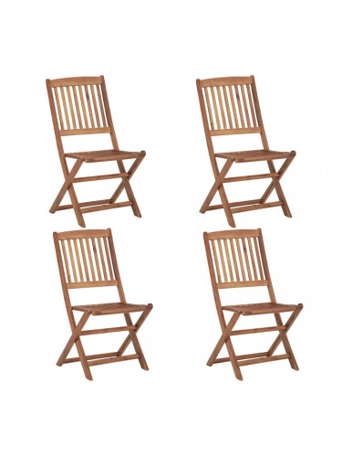 Sonata Сгъваеми градински столове, 4 бр, акация масив