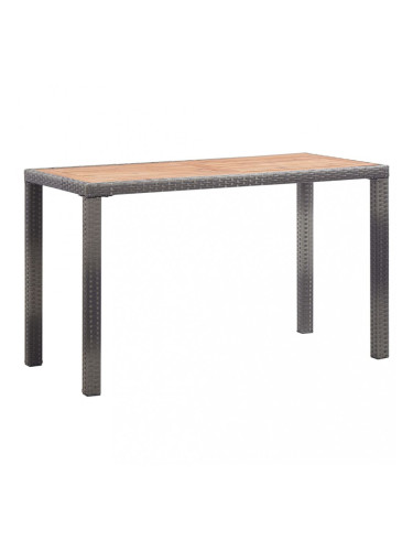 Sonata Градинска маса, антрацит и кафяво, 123x60x74 cм, акация масив