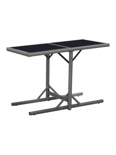 Sonata Градинска маса, черна, 110x53x72 cм, полиратан, стъкло