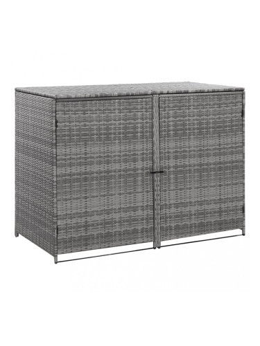 Sonata Двоен навес за кофа за смет полиратан антрацит 148x77x111 cм