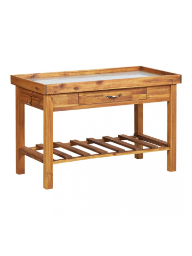 Sonata Градинска работна маса с цинков плот, акация масив