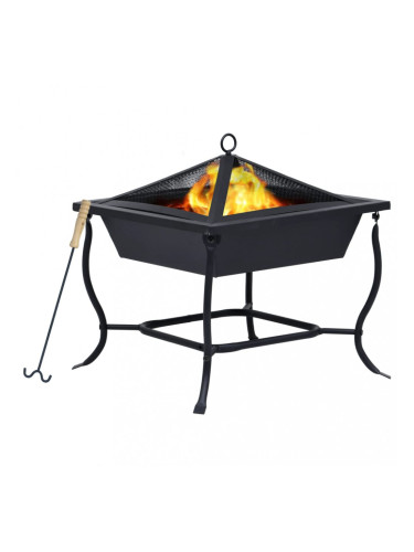 Sonata Преносимо огнище, черно, 45x45x45 см, стомана