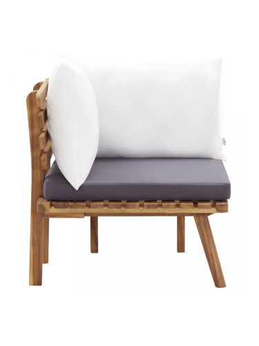 Sonata Градински ъглов трапезен диван с възглавници, акация масив