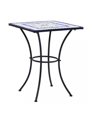 Sonata Мозаечна бистро маса, синьо и бяло, 60 см, керамика