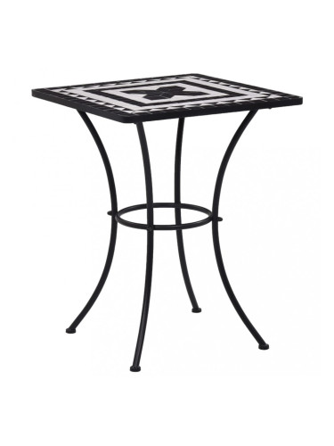 Sonata Мозаечна бистро маса, черно и бяло, 60 см, керамика