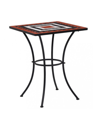 Sonata Мозаечна бистро маса, теракота и бяло, 60 см, керамика