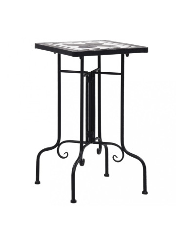 Sonata Мозаечна странична маса, черно и бяло, керамика