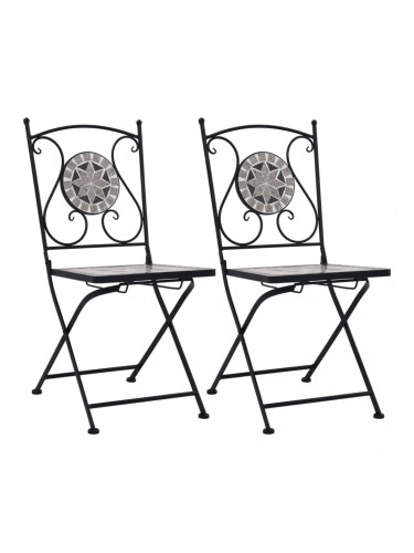 Sonata Мозаечни бистро столове, 2 бр, сиви