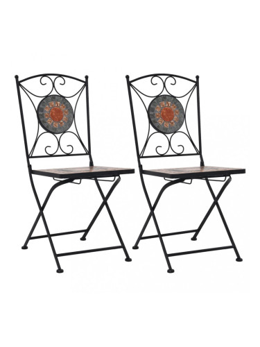 Sonata Мозаечни бистро столове, 2 бр, оранжеви/сиви