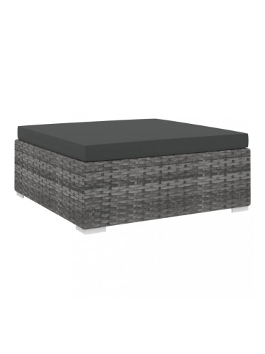 Sonata Модулна табуретка с възглавница, 1 бр, полиратан, сива