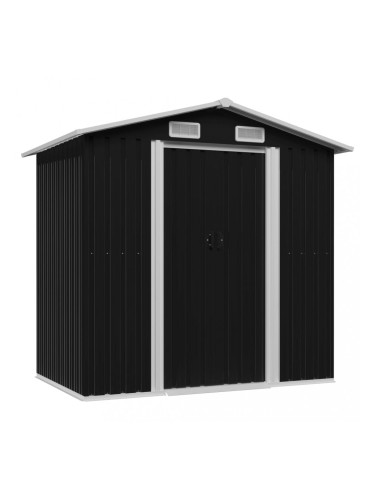 Sonata Градинска барака за съхранение антрацит стомана 204x132x186 см