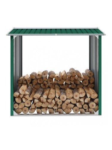 Sonata Навес за дърва, поцинкована стомана, 172x91x154 см, зелен