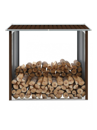 Sonata Навес за дърва, поцинкована стомана, 172x91x154 см, кафяв