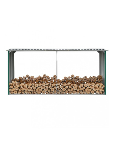 Sonata Навес за дърва, поцинкована стомана, 330x92x153 см, зелен