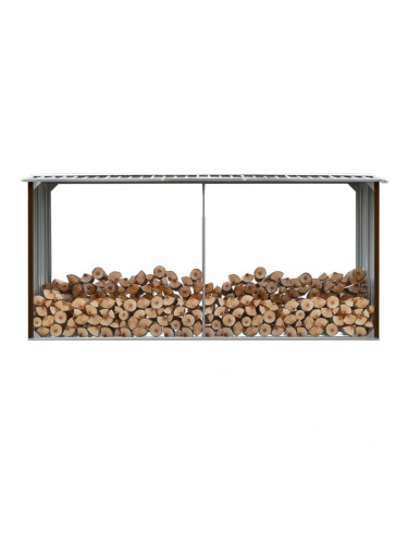 Sonata Навес за дърва, поцинкована стомана, 330x92x153 см, кафяв