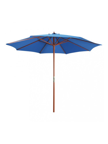 Sonata Чадър с дървен прът, 300x258 см, син