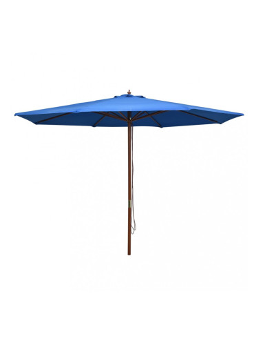 Sonata Градински чадър с дървен прът, 350 см, син