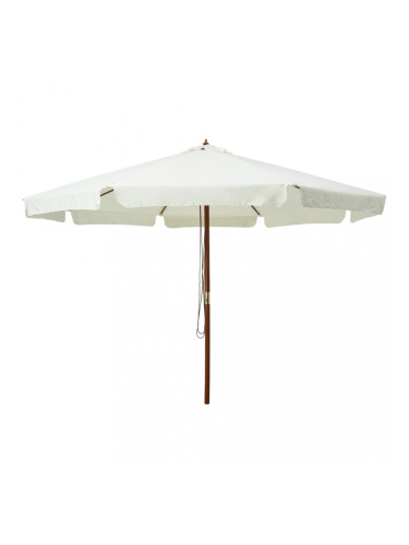 Sonata Градински чадър с дървен прът, 330 см, пясъчнобял