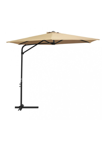 Sonata Градински чадър със стоманен прът, 300 см, таупе