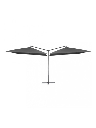 Sonata Двоен чадър със стоманен прът, 250x250 см, антрацит