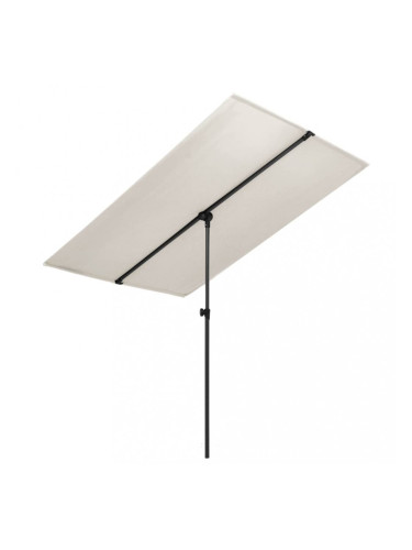 Sonata Градински чадър с алуминиев прът, 180x130 см, пясъчнобял