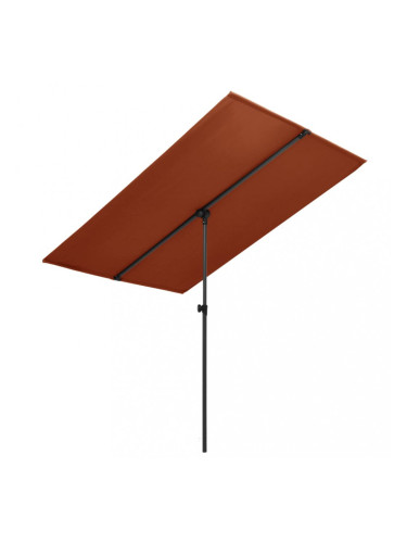 Sonata Градински чадър с алуминиев прът, 180x130 см, теракота