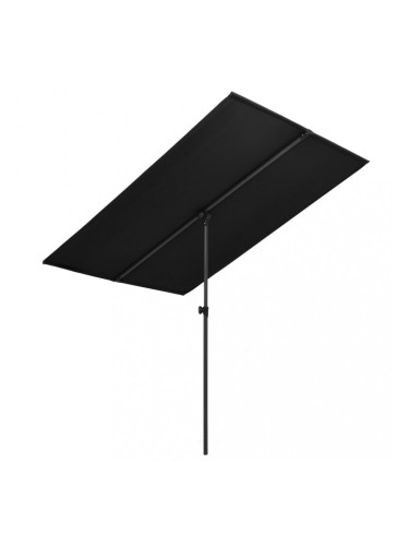 Sonata Градински чадър с алуминиев прът, 180x130 см, черен