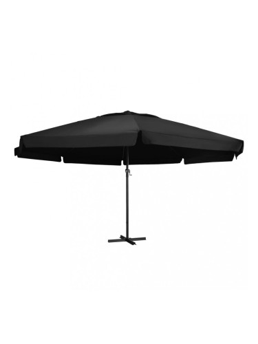 Sonata Градински чадър с алуминиев прът, 500 см, черен